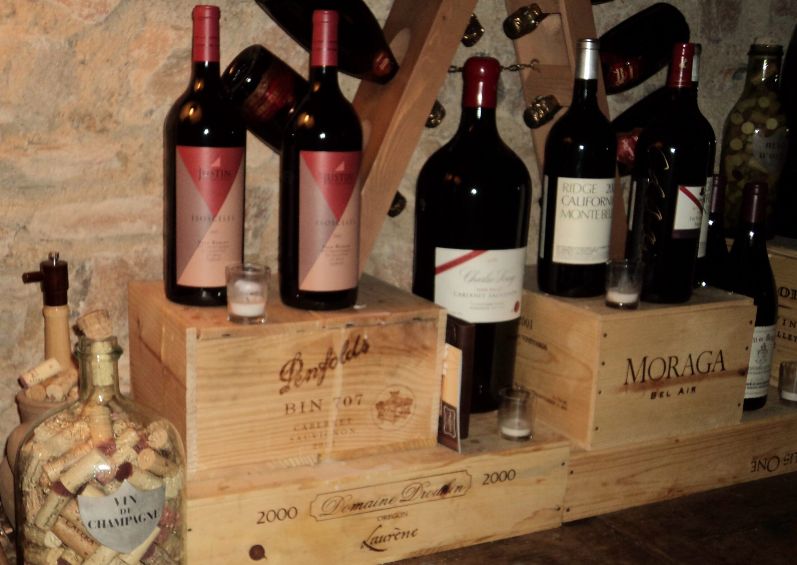 red wine bottles